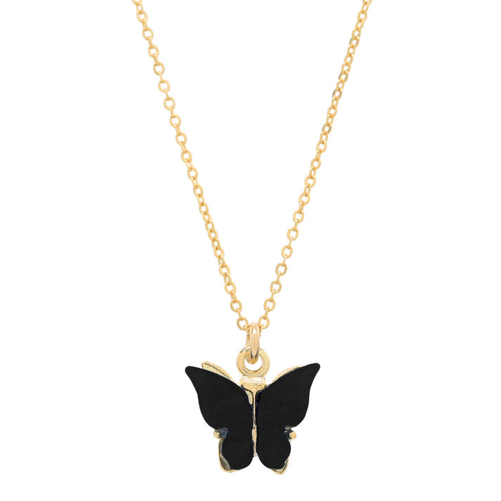 Black Butterfly Pendant Necklace
